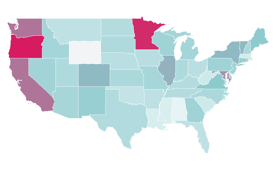 Affinity by region — Protest, United States