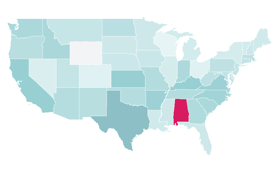 Affinität nach Region — Protestantism, USA