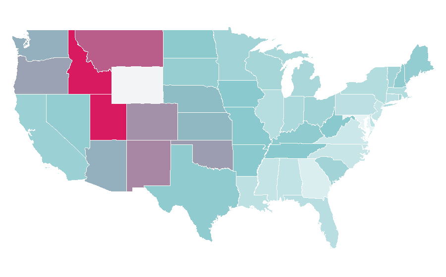 Affinity by region — PS, I Love You (novel), United States