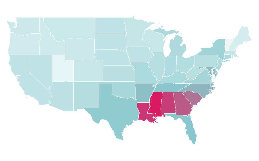 Affinity by region — Psalm 23, United States
