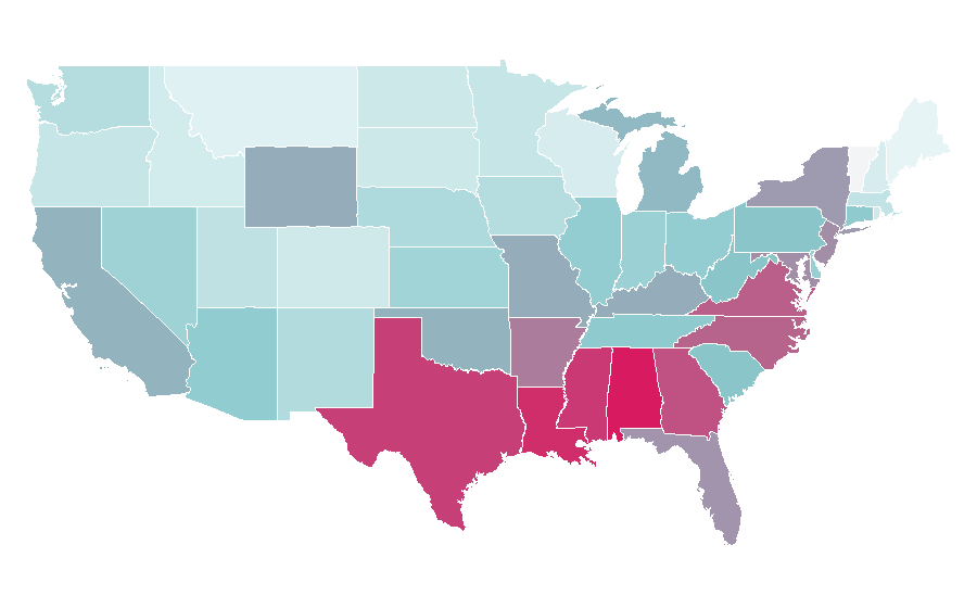 Affinity by region — Psychiatry, United States