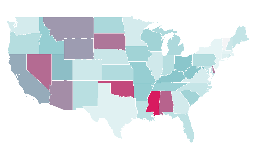 Affinity by region — Publishers Clearing House, United States