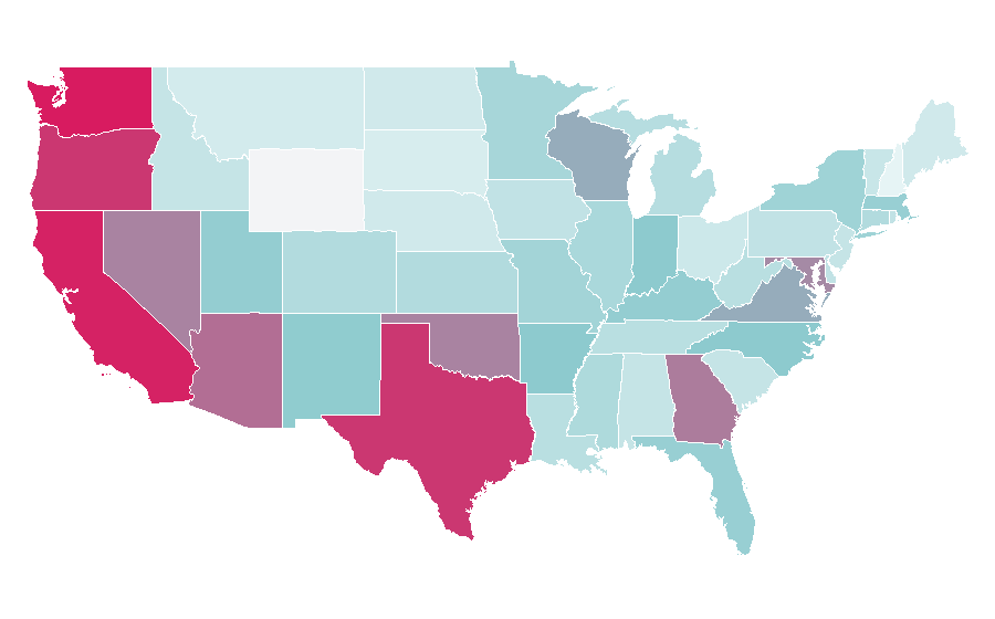 Affinity by region — Puella Magi Madoka Magica, United States