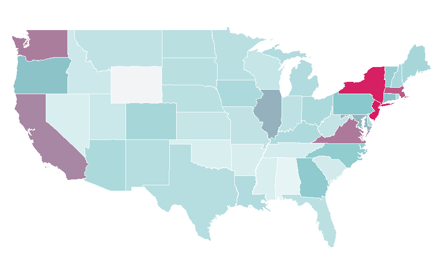 Affinity by region — Puja (Hinduism), United States