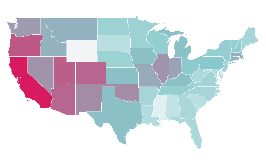 Affinity by region — Pulp Fiction, United States