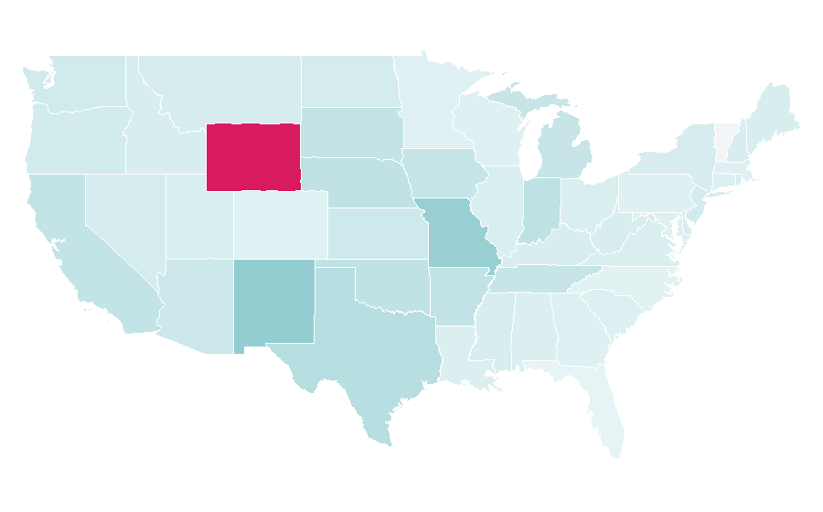 Affinity by region — Punjabi cuisine, United States