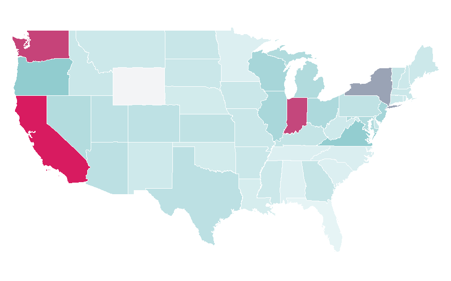 Affinity by region — Punjabi language, United States