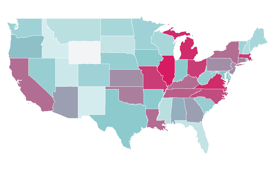 Affinity by region — Punk'd, United States