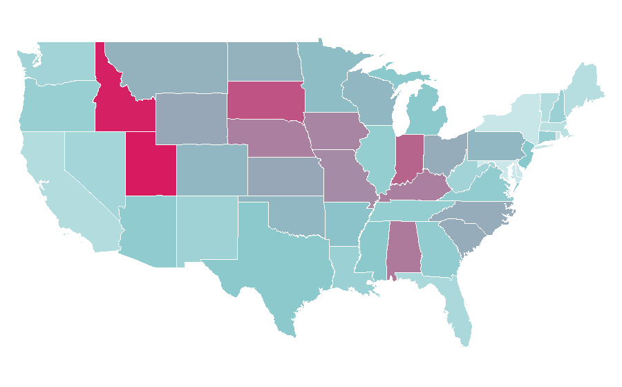 Affinity by region — PUP, United States