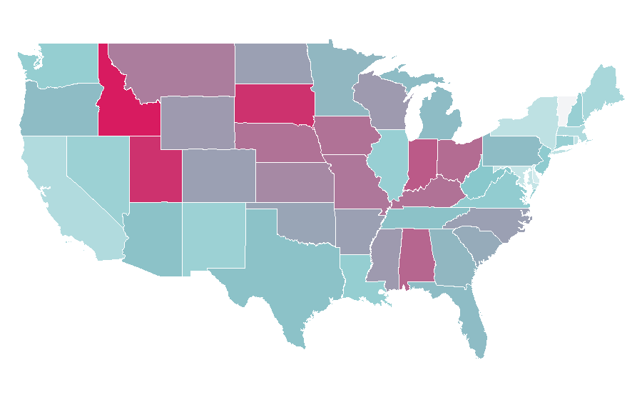 Affinité par région — Puppy, États-Unis