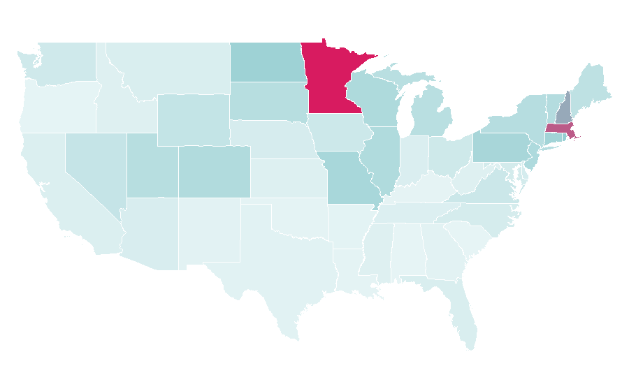 Affinity by region — Pure Hockey, United States