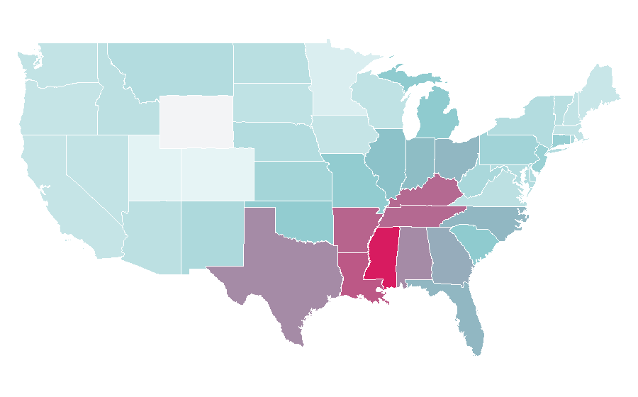 Affinity by region — Purex (laundry detergent), United States