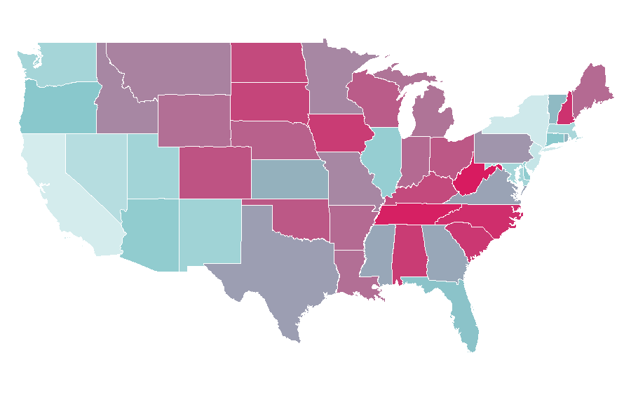 Affinity by region — Purina Pro Plan, United States
