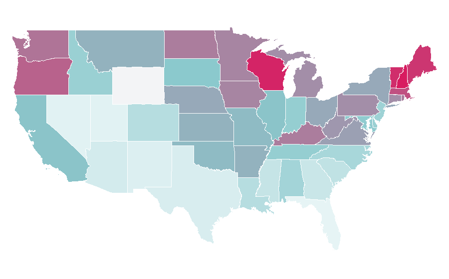 Affinity by region — Pyrex, United States