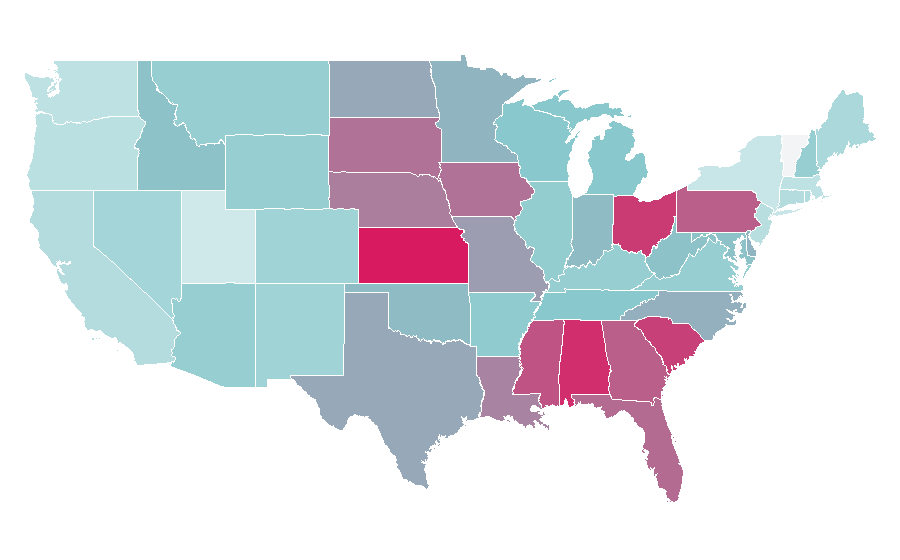 Affinity by region — QB (singer), United States