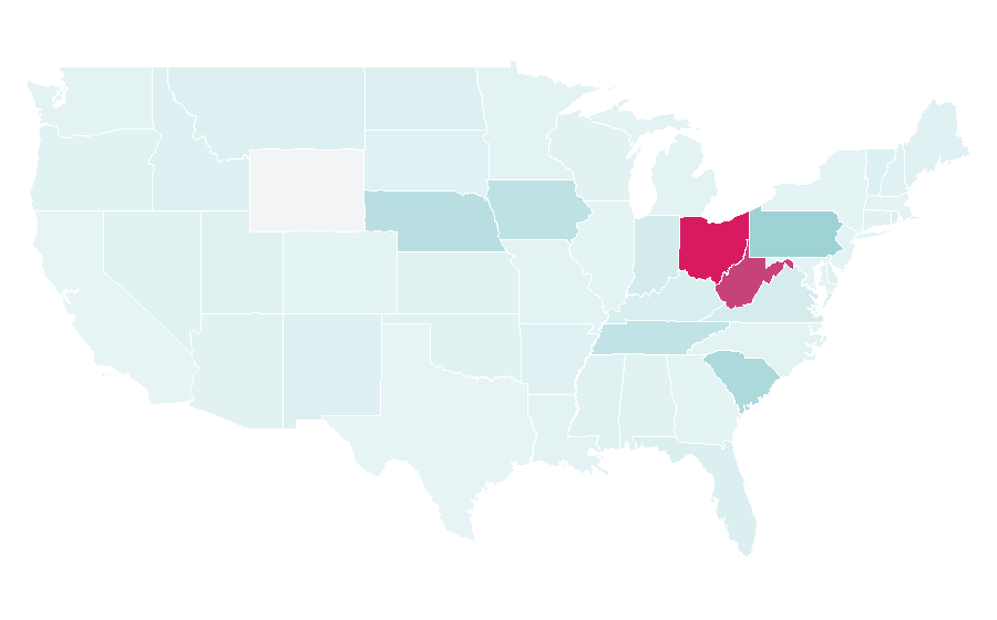 Affinity by region — Quaker Steak & Lube, United States