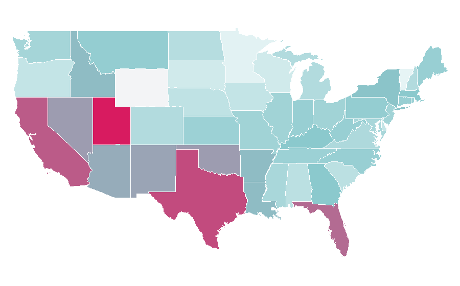 Affinity by region — Quasimodo, United States