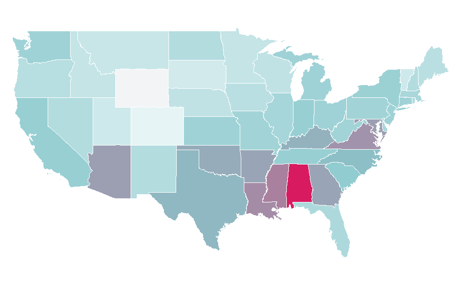 Affinity by region — Queen Elizabeth The Queen Mother, United States