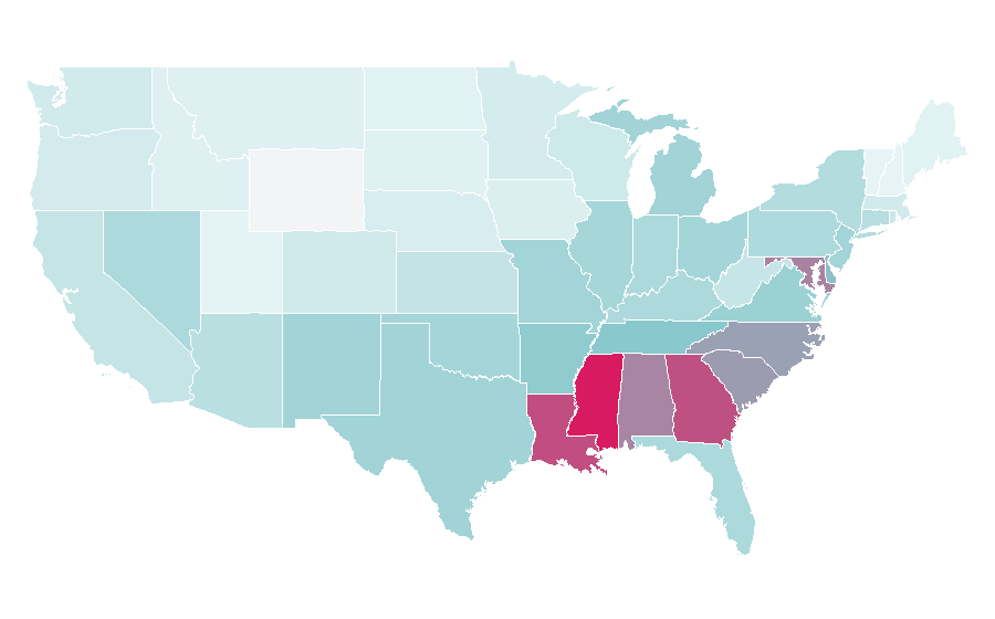 Affinity by region — Queen Latifah, United States