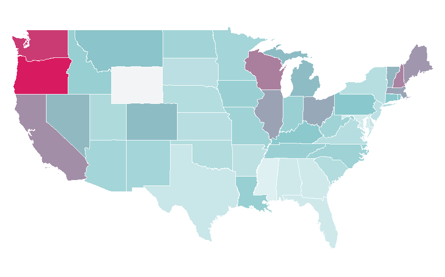 Affinity by region — Queens of the Stone Age, United States