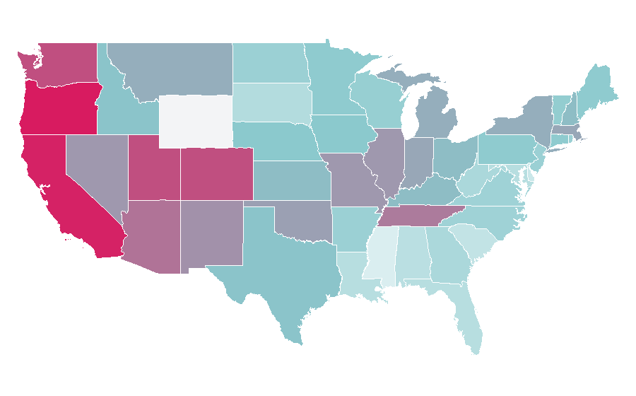 Affinity by region — Quentin Tarantino, United States