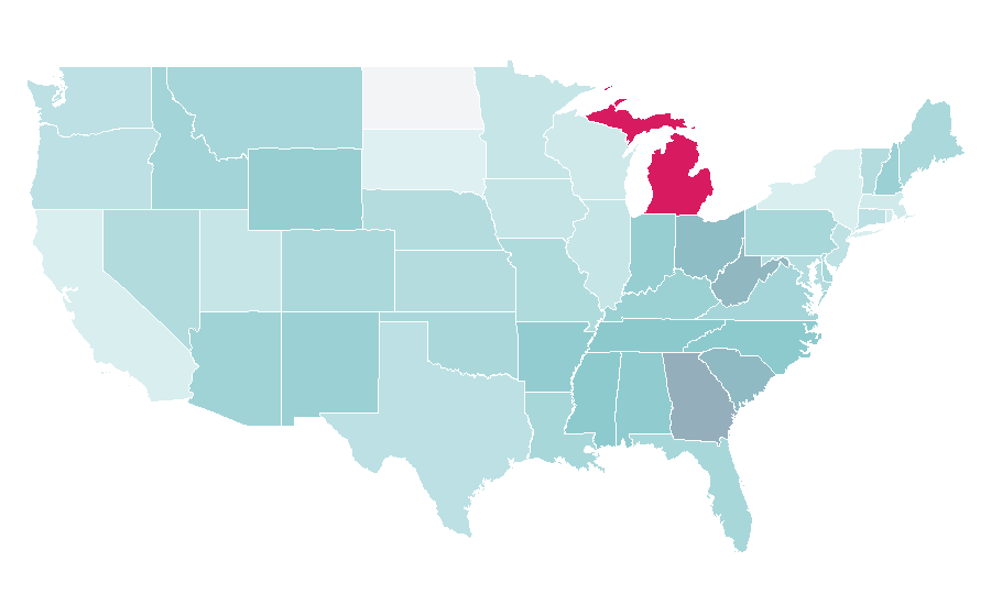 Affinity by region — Quicken Loans, United States