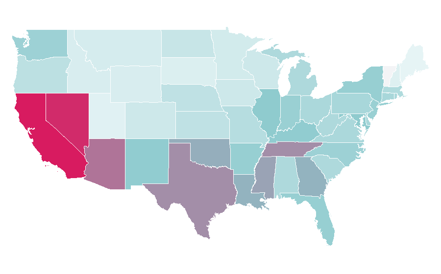 Affinity by region — Quinton Jackson, United States