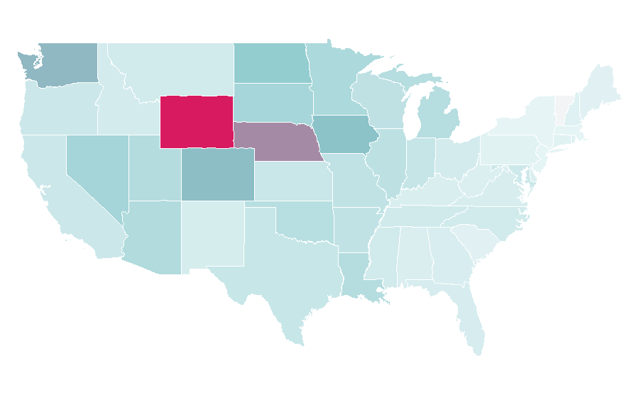 Affinity by region — Quiznos, United States