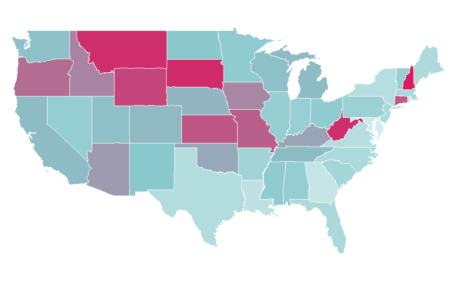 Affinity by region — quora, United States