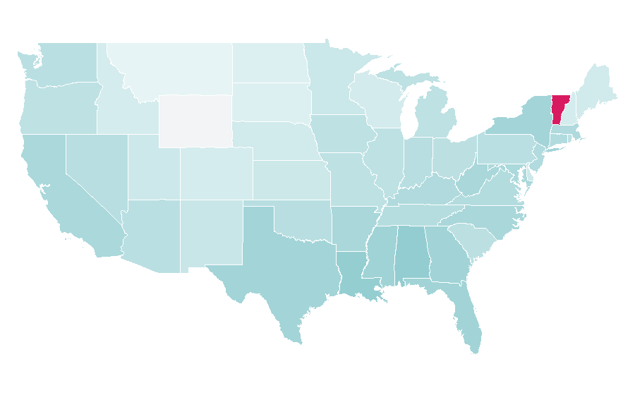 Affinity by region — R (programming language), United States