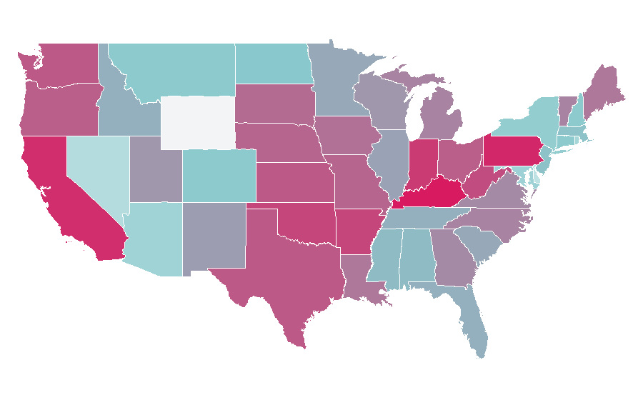 Affinity by region — Raccoon, United States