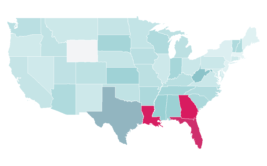 Affinity by region — Race track, United States