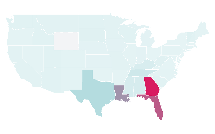 Affinity by region — RaceTrac, United States