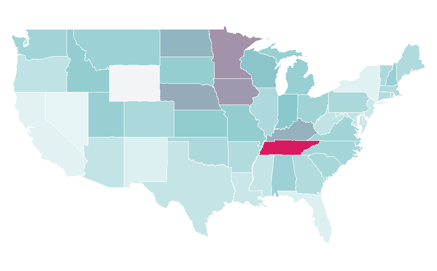 Affinity by region — Rachel Cruze, United States