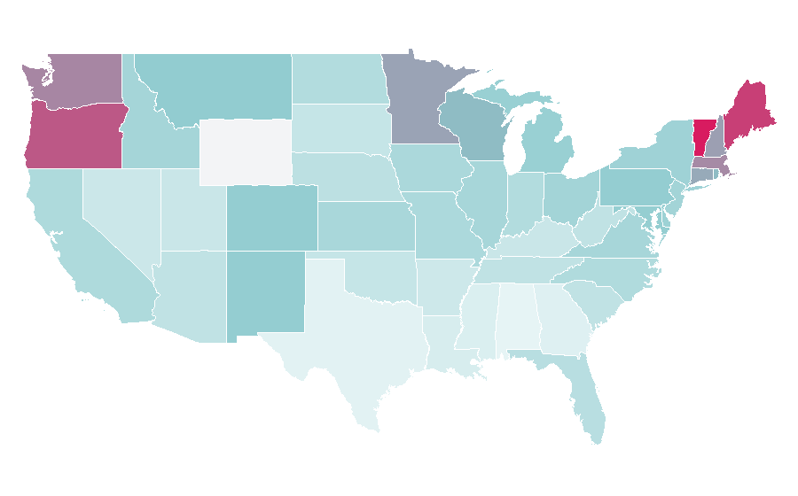 Affinity by region — Rachel Maddow, United States