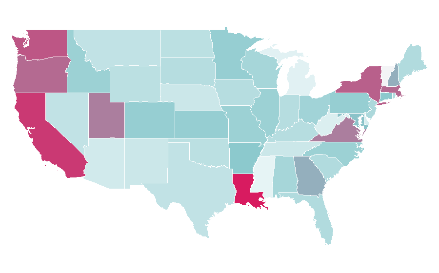 Affinity by region — Radio-frequency identification, United States