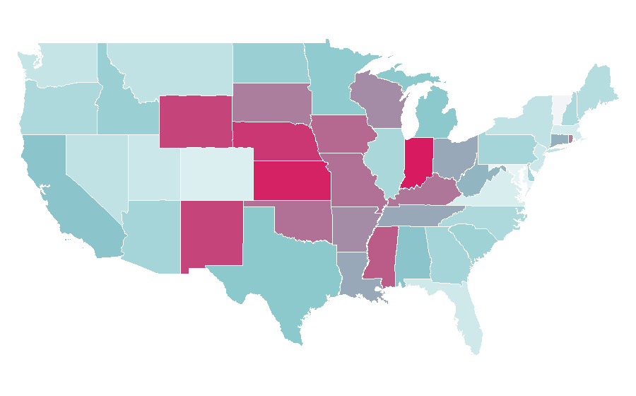 Affinity by region — Radio station, United States