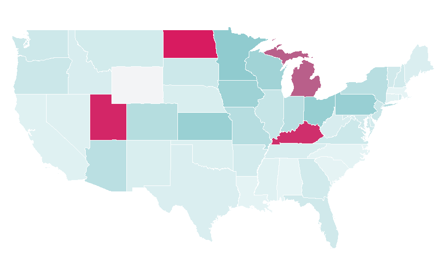 Affinity by region — Radisson Hotels, United States