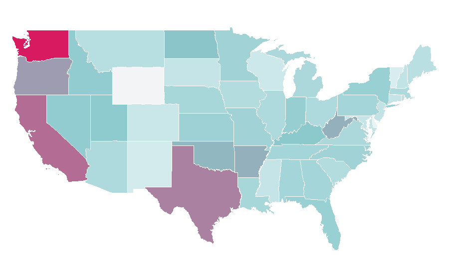 Affinity by region — Rag doll, United States