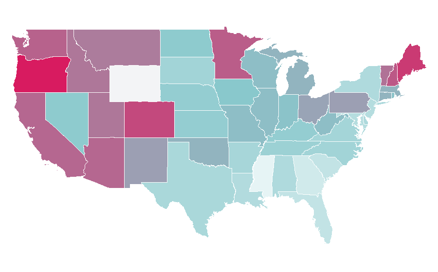 Affinity by region — Rage Against the Machine, United States