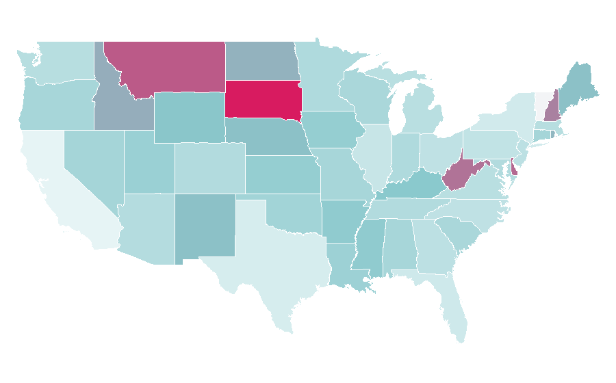 Affinity by region — Rail transport modelling, United States