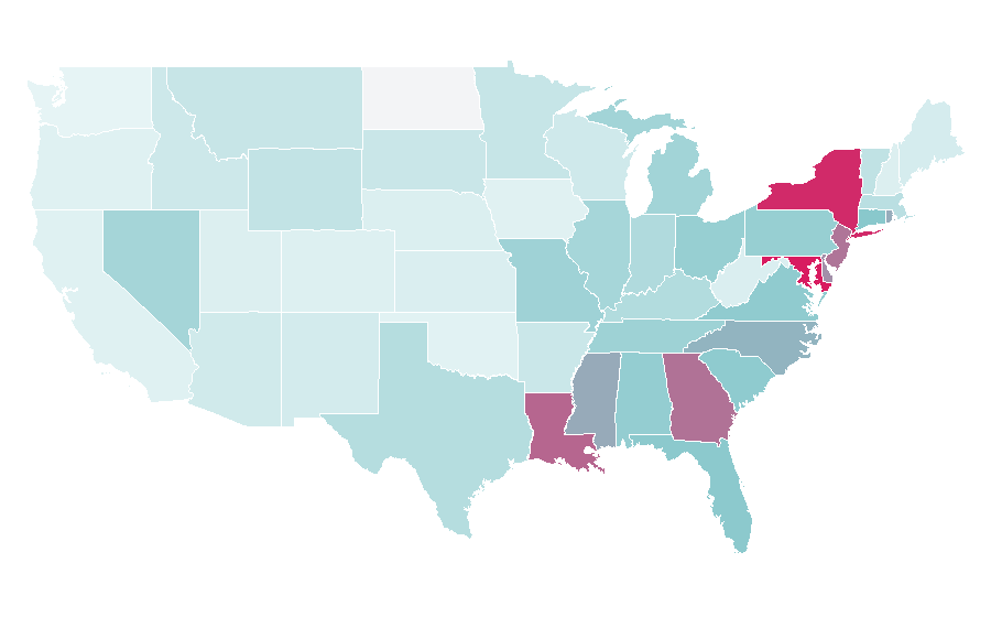 Affinity by region — Rainbow Shops, United States