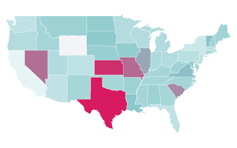 Affinity by region — Rainout (sports), United States