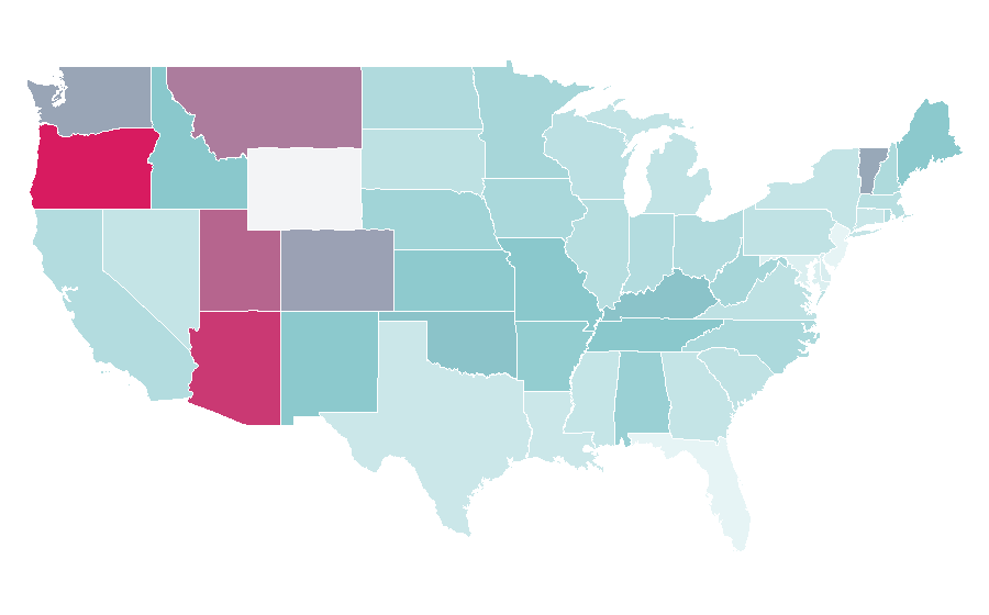 Affinity by region — Raising Arizona, United States