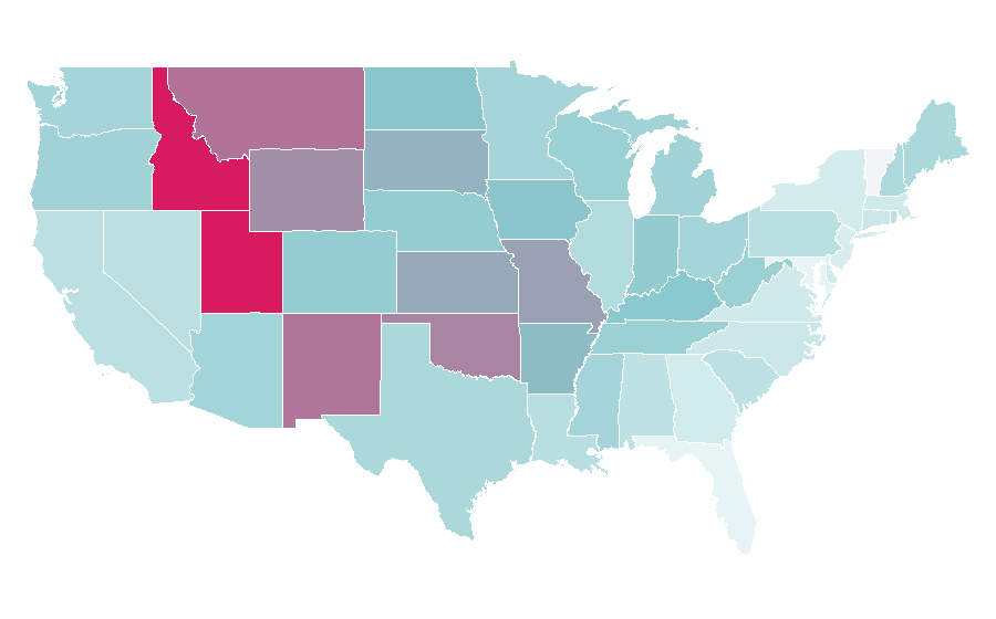 Affinity by region — Raising Helen, United States