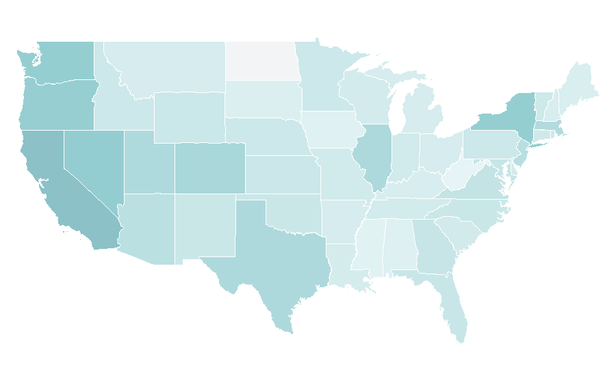 Affinity by region — Ramen, United States