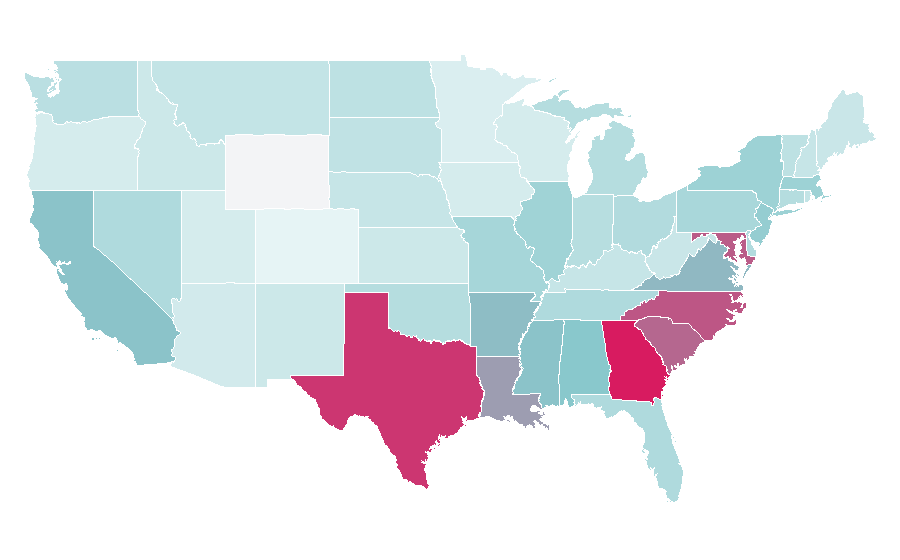 Affinity by region — R&B/Soul, United States