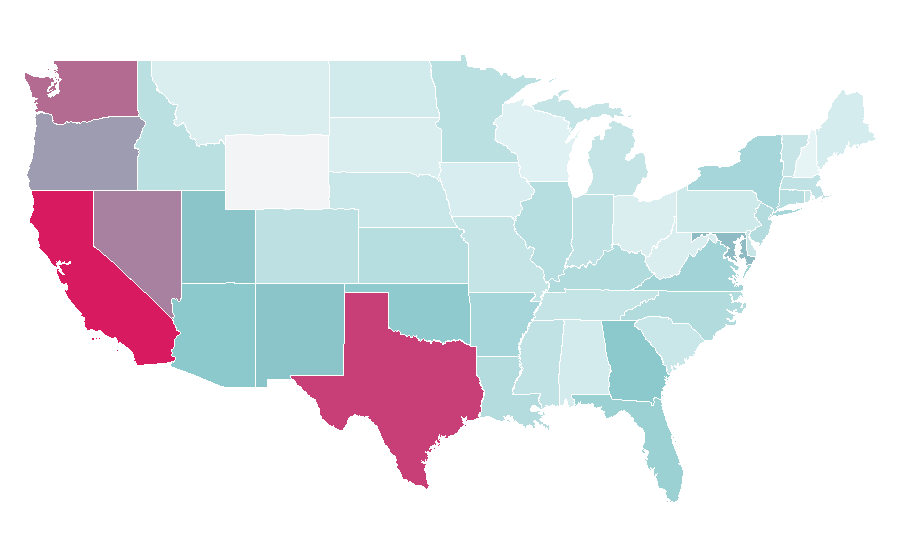 Affinity by region — Ranma ½, United States