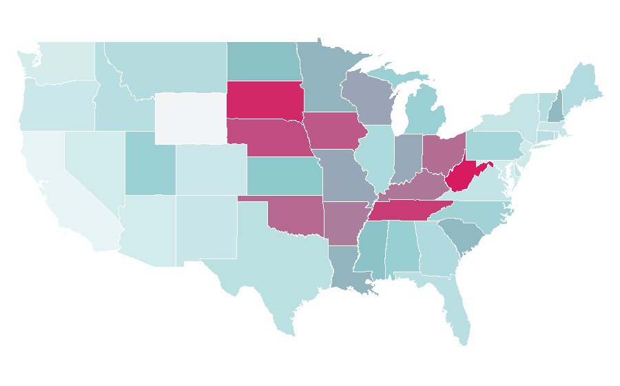 Affinity by region — Rascal Flatts, United States