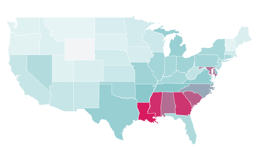 Affinity by region — Raven-Symoné, United States